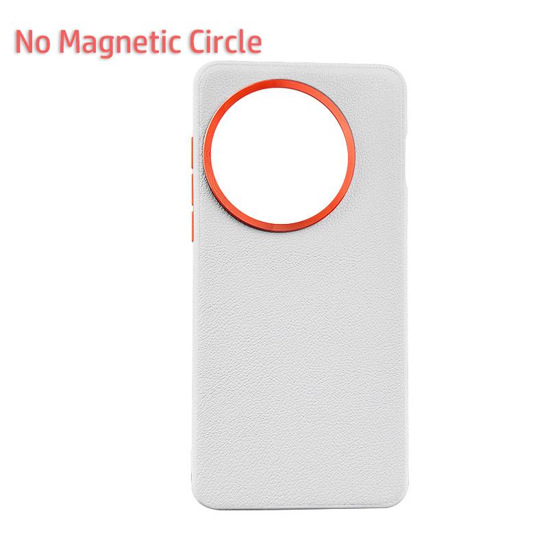 Кожаный чехол для OnePlus Ace 5 Pro 13R Magsafe Металлический сплав Поднятая рамка для защиты объектива Противоскользящая рукоятка Однотонная веганская кожаная крышка