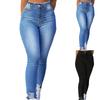 Women's High Waist Washed Women's Jeans Fashionable Versatile Straight Leg Pants