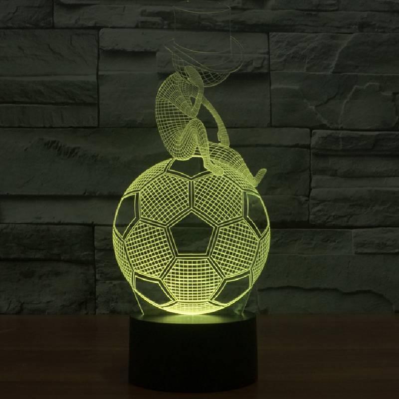 3d Led Night Light Football Desk Lamp Illuminating Lights 7 Color Gift Remote