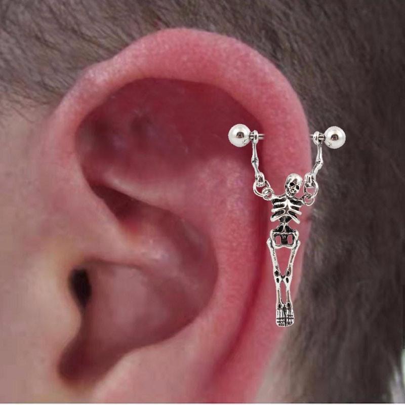1 шт. гипоаллергенный медицинский стержень из нержавеющей стали для пирсинга ушей в форме черепа, кольца для штанги для живота ARI