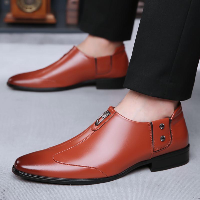 Men's shoes summer new business dress pointed leather shoes men's British style versatile white wedding groom shoes