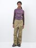 PARTIMENTO WOMEN 2-Way Belted Layered Parachute Pants_Khaki Beige