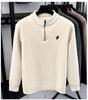 Men's Trendy Fleece Zipper Sweater - Loose, Warm, Plus Velvet, Half-High Collar Knitwear for Winter