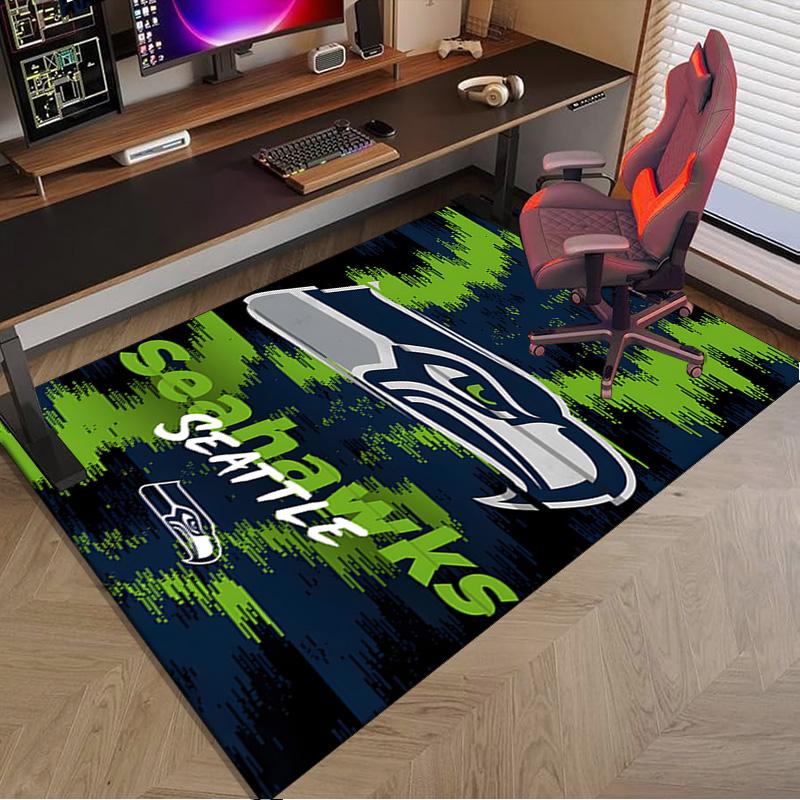 Коврик с командным духом Seahawks для офиса, коврик под кресло, декоративный ковер, коврик для гостиной, большой размер, подарки для фанатов, рождественские подарки