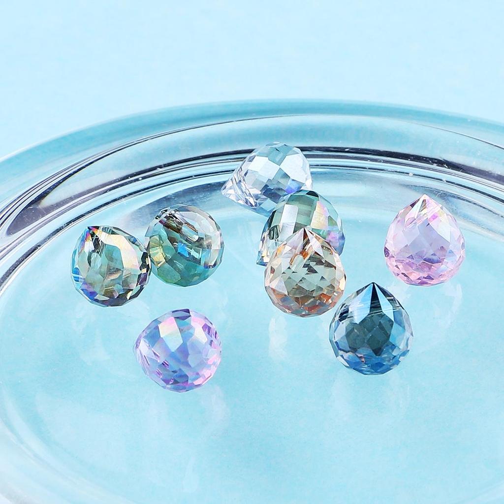 10 шт., хрустальные стеклянные бусины с каплями воды, граненые свободные бусины-разделители для самостоятельного изготовления ювелирных изделий, браслетов и ожерелий