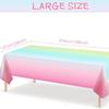 Водонепроницаемая пластиковая скатерть 54x108 дюймов Одноразовая скатерть Украшение для дня рождения в радужной тематике