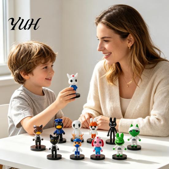Cartoon Figurine Collectibles 6/12/18Pcs Horror Game Inspired Animal Figure, Collectible Figurine, Figure with Base PVC Character Statue, Gifts