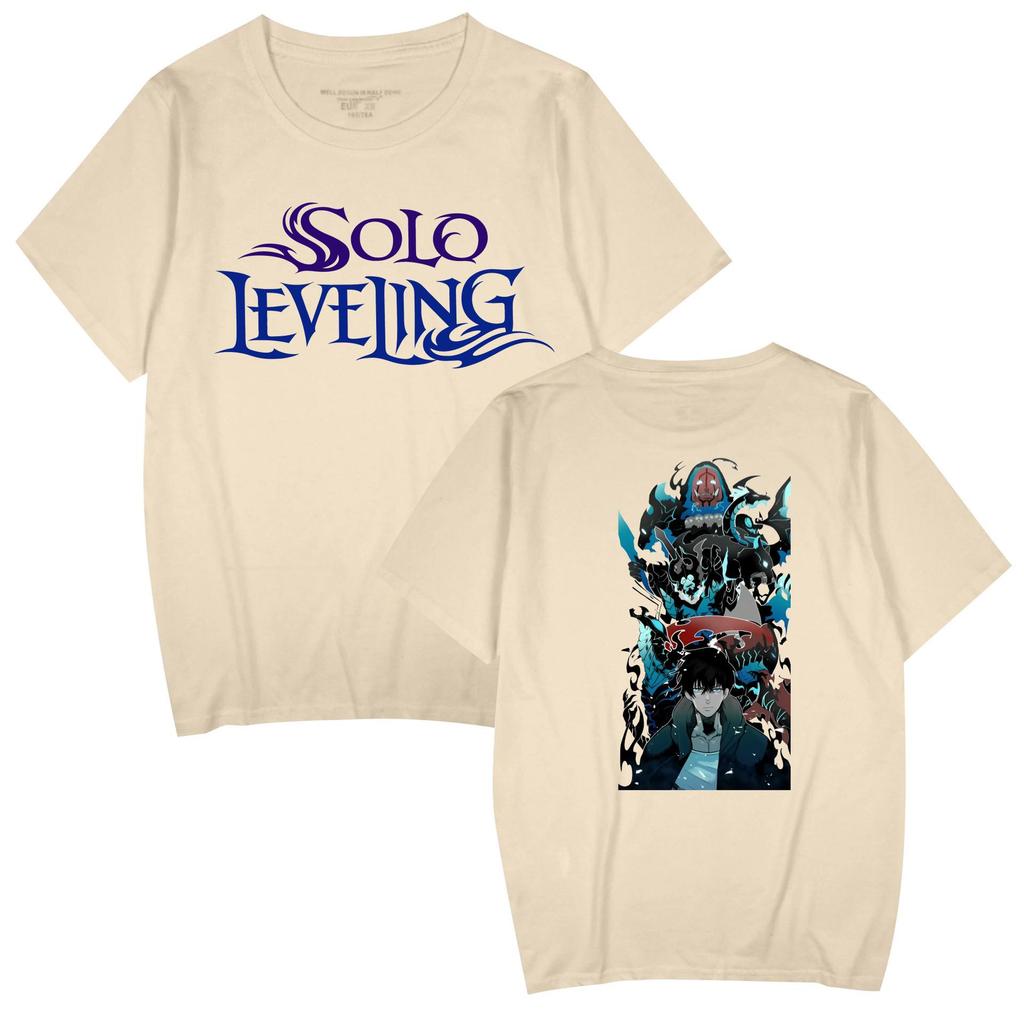 Популярный аниме 'Solo Leveling' Унисекс Повседневная футболка с коротким рукавом для пар
