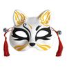 Festival Fox Sakura Mask Half Face Cat Masquerade Cosplay Costume Japanese Anime Rave Hand-Painted Props