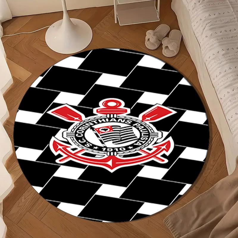 1PC rug Sport Club Football Crest Round mat Home Decor, Chair rug For livingroom,Bedroom, doormat home decor Birthday Gift Christmas Gifts