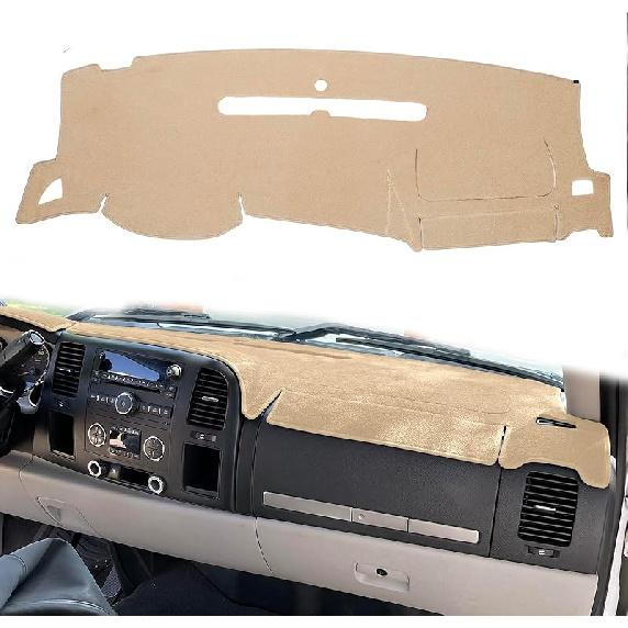 Dashboard Cover For GMC Sierra And Chevrolet Silverado- Fits 2007-2013 Models With Two Glove Boxes. Fit Dash Mat, Won'T Break Dash Sensors(Premium