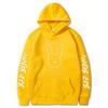 Bad Bunny Print Fleece Hoodie Unisex Casual Pullover Streetwear Customizable Sweatshirt