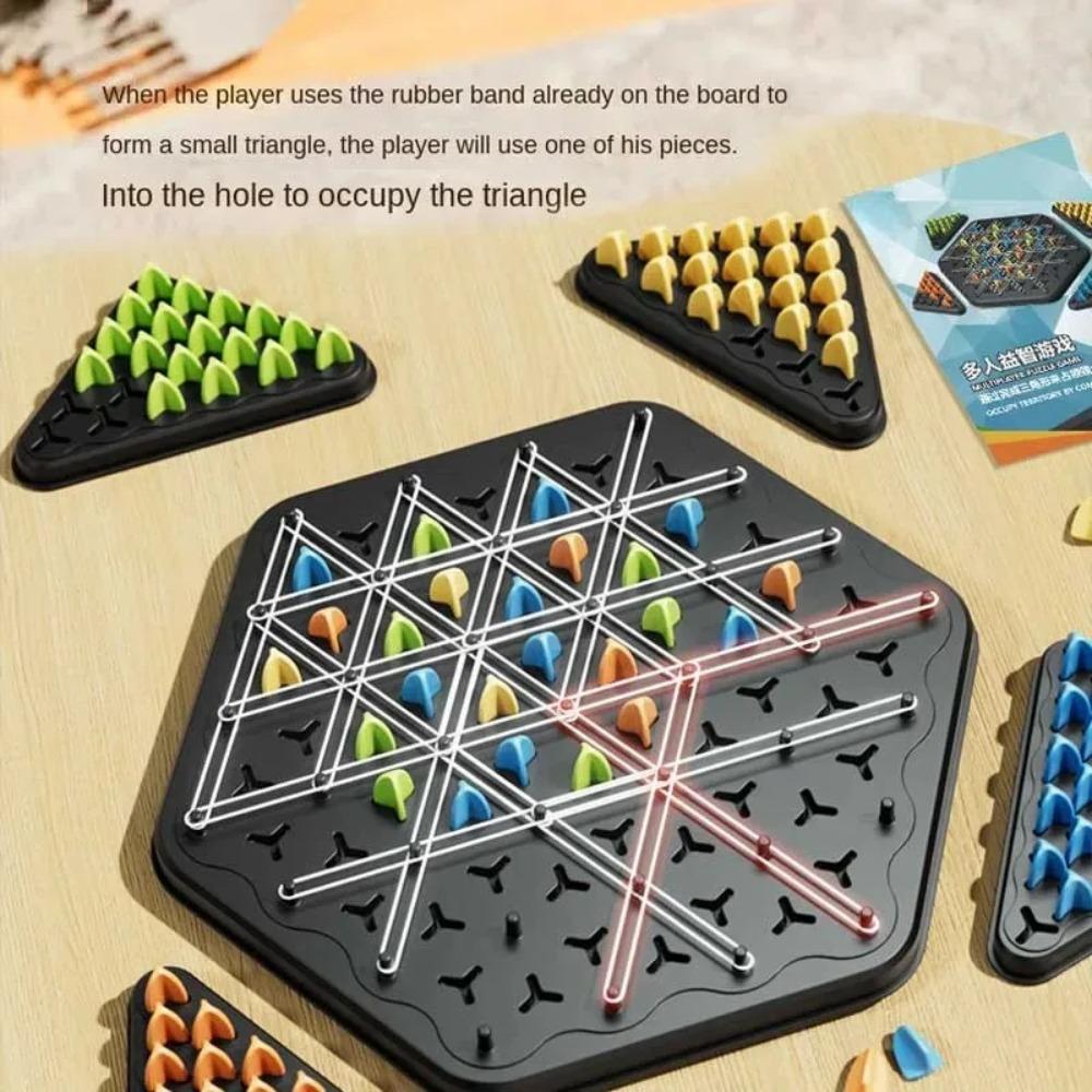 Rubber Band Triangle Chess Desktop Game Logical Thinking Triangle Puzzle Toy Home Game
