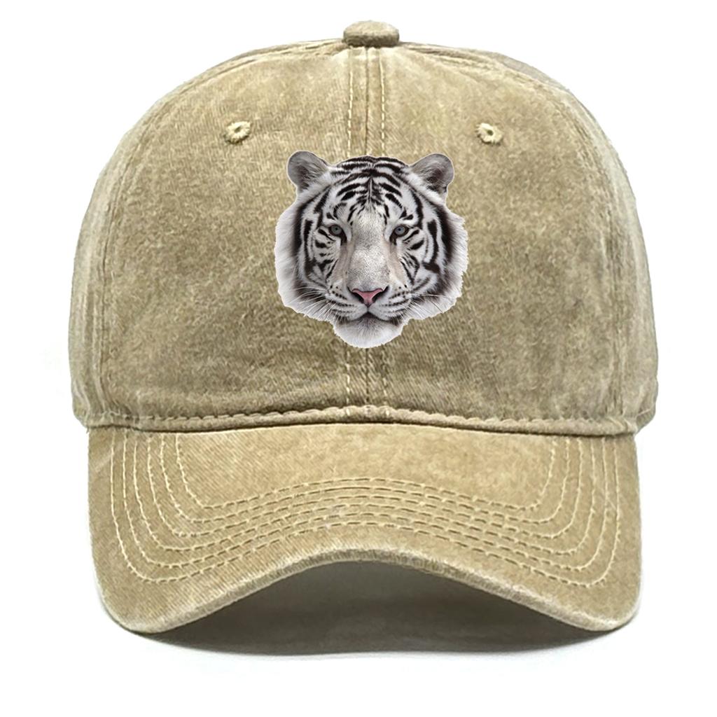 Tiger Head Print Adjustable Caps HD Animal Heads Man's Cap Casual Vintage-Inspired Snapback Baseball Hat One Size Fits All