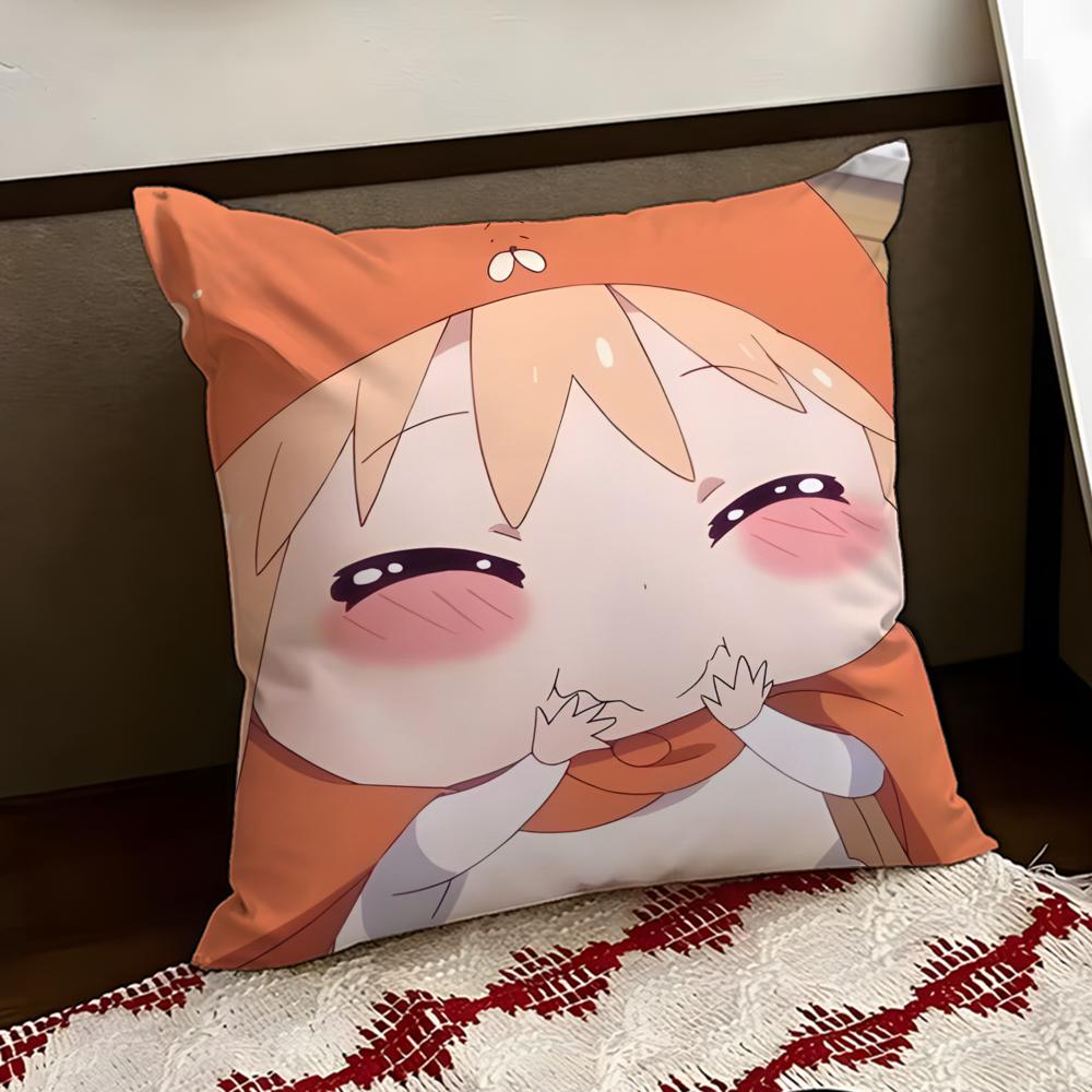 Anime HHimouto UUmaruchan Cushion Cover Reversible Soft Durable Pillow Cover Home Car MultiScene Use for Daily Comfort