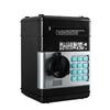 JUSTVEL Piggy Bank Safe with Combination Lock ATM for Paper and Coins Key, Fun, Banknotes, Money, (Black)