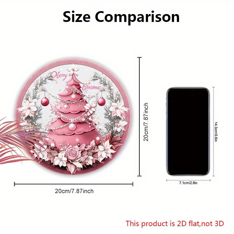 Деревянная розовая рождественская табличка, круглое украшение «Счастливого Рождества» для декора на входную дверь, стену, идеальный рождественский подарок