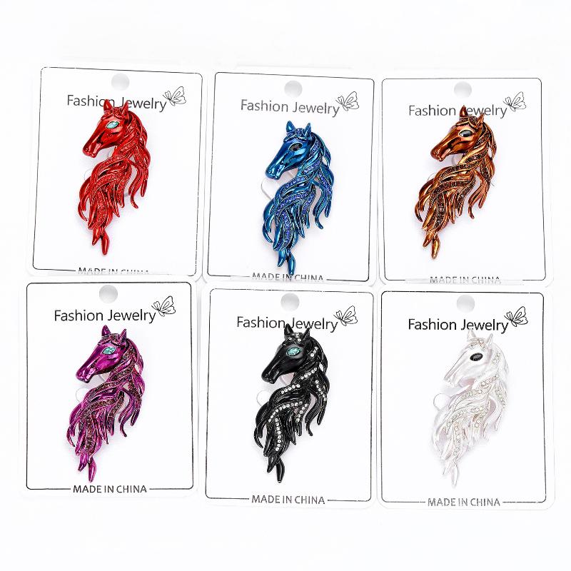 Роскошные Универсальные Броши в виде Лошадиной Головы для Женщин, Значки с Животными, Повседневные Аксессуары для Вечеринок и Встреч с Друзьями, Ювелирные Изделия в Подарок