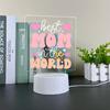 New the Best Mom 3D Acrylic LED Light Family Night Light Table Party Birthday Mother's Day Gift Decoration Bedside Lamp