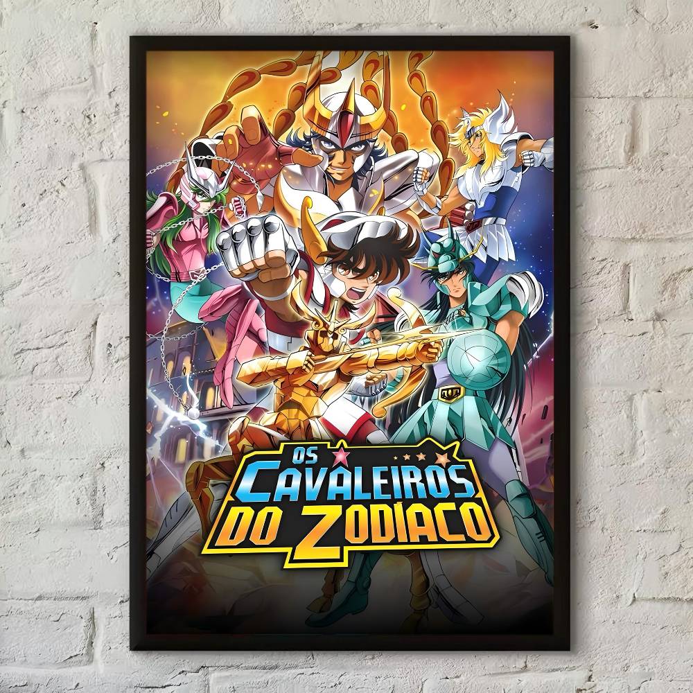 Classic Anime Saint Seiya Anime Posters Sticky Waterproof Paper Sticker Coffee House Bar Kawaii Room Decor