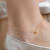 Halden Thin Chain Loop Anklet (A003_gold)