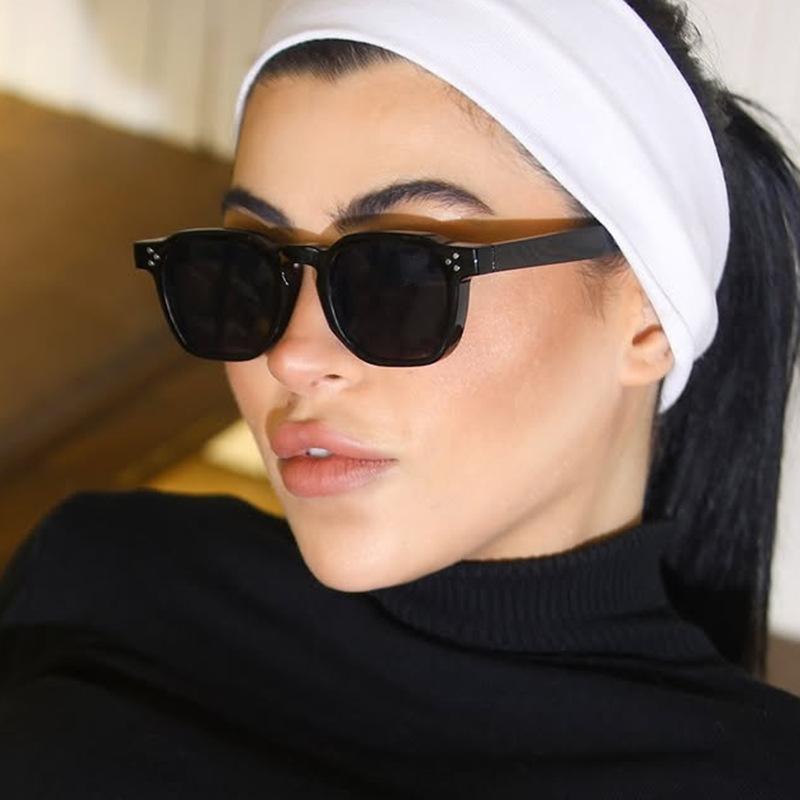 Rice nail sunglasses square small frame ins Internet celebrity sunglasses female European and American retro round face Internet celebrity trend sungl