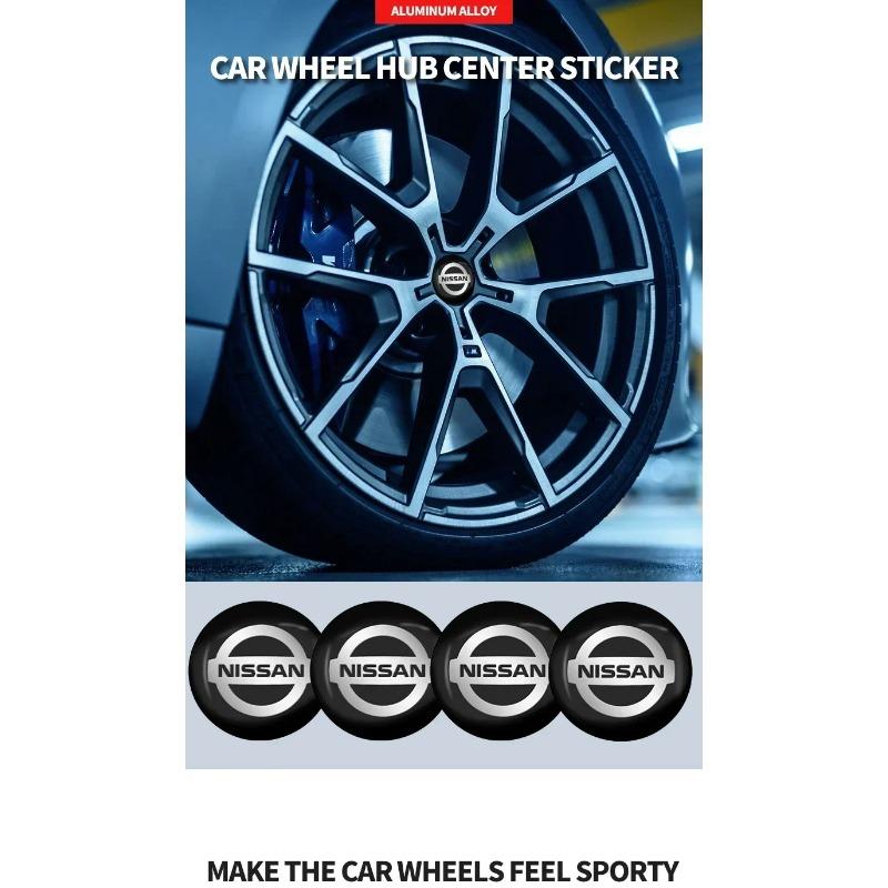 4pcs 56mm Car Wheel Center Decal Hub Sticker For Nissan X-trail Qashqai Note Juke Leaf Sentra Patrol Car Styling
