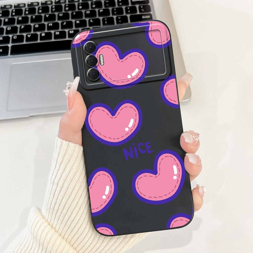 Phone Shell For Tecno Spark 8P Woman Fashion Flower Butterfly Coques For Tecno Spark 9T India Back Covers Soft Liquid Silicone