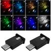 povtii USB Type C LED Ambient Light, Mini 8 Colors RGB LED Light, Adjustable Brightness Interior Atmosphere Lamp for Automotive, Home, Laptop,