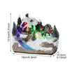 Creative Resin Christmas Village Houses LED Light Snow View Xmas Ornament Craft Santa Claus New Year Decor Festive Atmosphere