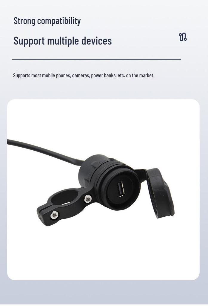 Universal Motorcycle/Scooter USB Charger Handlebar Mount 1.5A, 9.5-30V