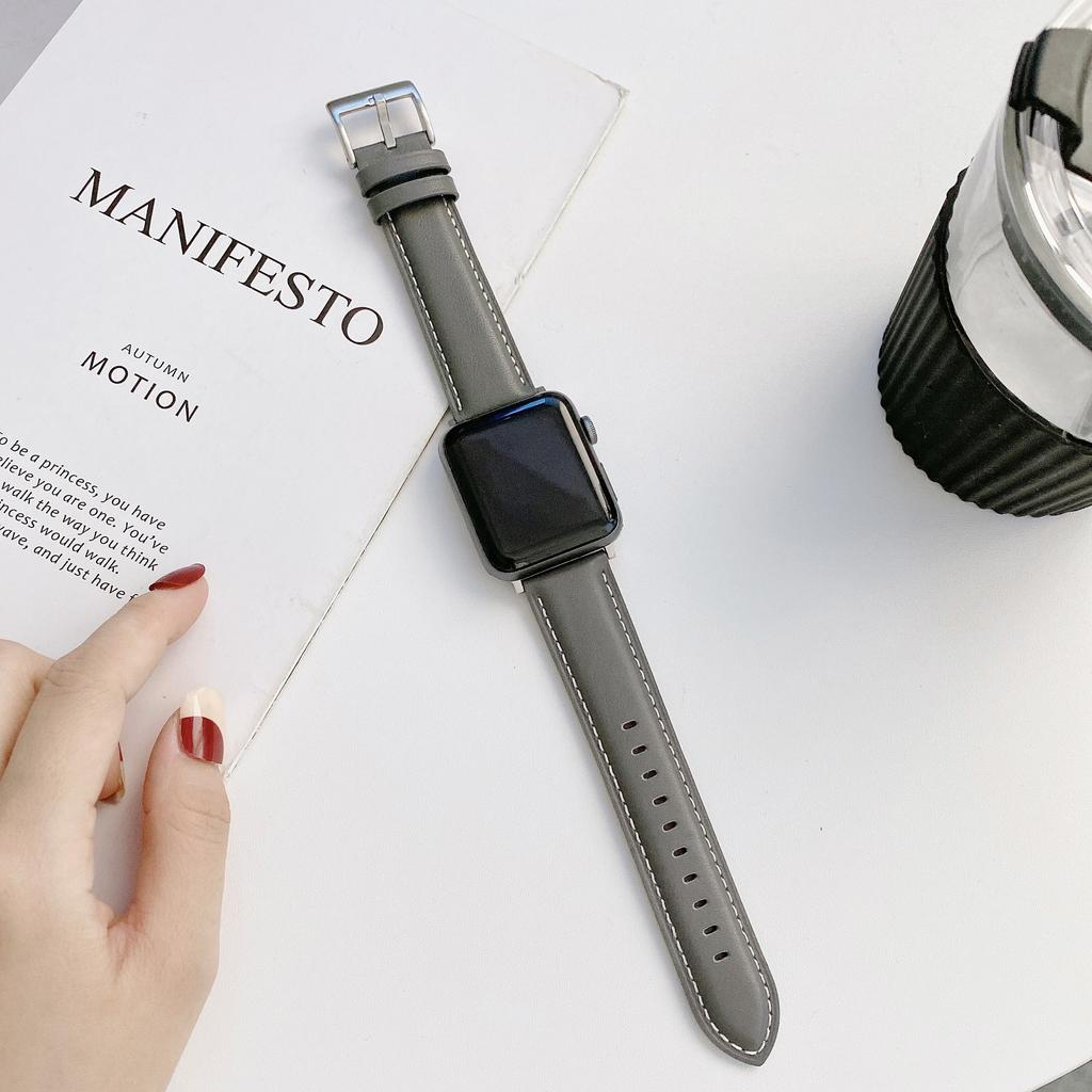 Подходит для Apple Watch10 Apple Watch Поколение Iwatch98765 Поколение Se Автомобильная Линия Кожаный Ремешок Для Мужчин И Женщин