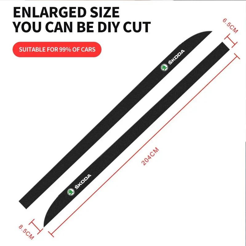2pcs Car Decals Side Skirt Sill Stripe Body Stickers For Skoda Fabia Superb Yeti Octavia Rapid Kodiaq Mk3 A4 A6 A7 2 3 A5 Kamiq ZJ9
