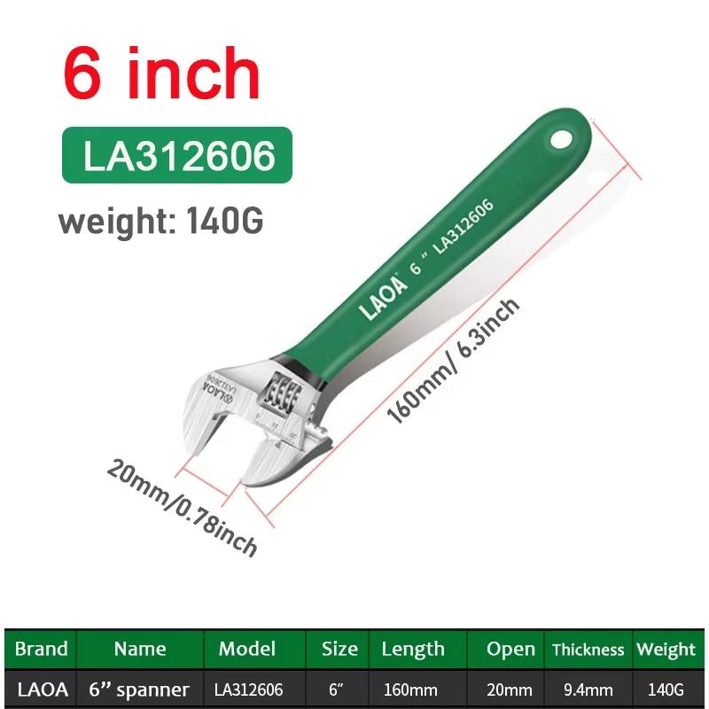 LAOA Разводной ключ Нескользящая ручка Разводной гаечный ключ Гаечные ключи с открытым зевом Инструменты для ремонта