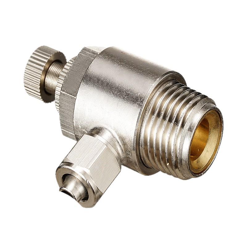 Copper Pneumatic Quick Connect Air Hose Throttle Valve with Speed and Flow Control, One-Way Limiting Cylinder, Model SL6-01/8-02.