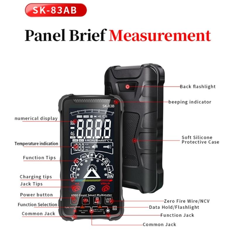 High Precisions Digital Multimeter with Large LCD Display & Auto Ranging Functionality Portable Handheld Multimeter