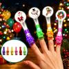 Christmas Party Favors Finger Projector Light, Mini Patterns LED Toy for Kids, Portable Projection Gadgets Light Up Ring Xmas Supplies Tree