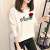 Осень 2023 г. Корейские топы с рисунком - женские футболки с длинными рукавами в однотонных цветах