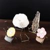 Style Mineral Office Decoration Hexagon Crystals Agate Sphere Base Holder Base Display Stand Rack