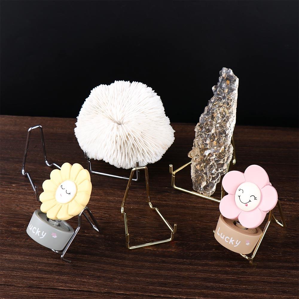 Style Mineral Office Decoration Hexagon Crystals Agate Sphere Base Holder Base Display Stand Rack