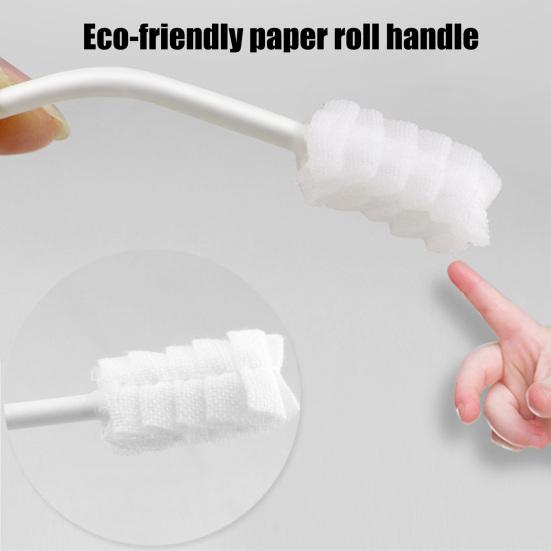 30Pcs Baby Tongue Cleaner Degreased Gauze Dental Swabs Disposable Gauze Toothbrush Paper Rod Infant Oral Cleaning Brush Stick for Newborns