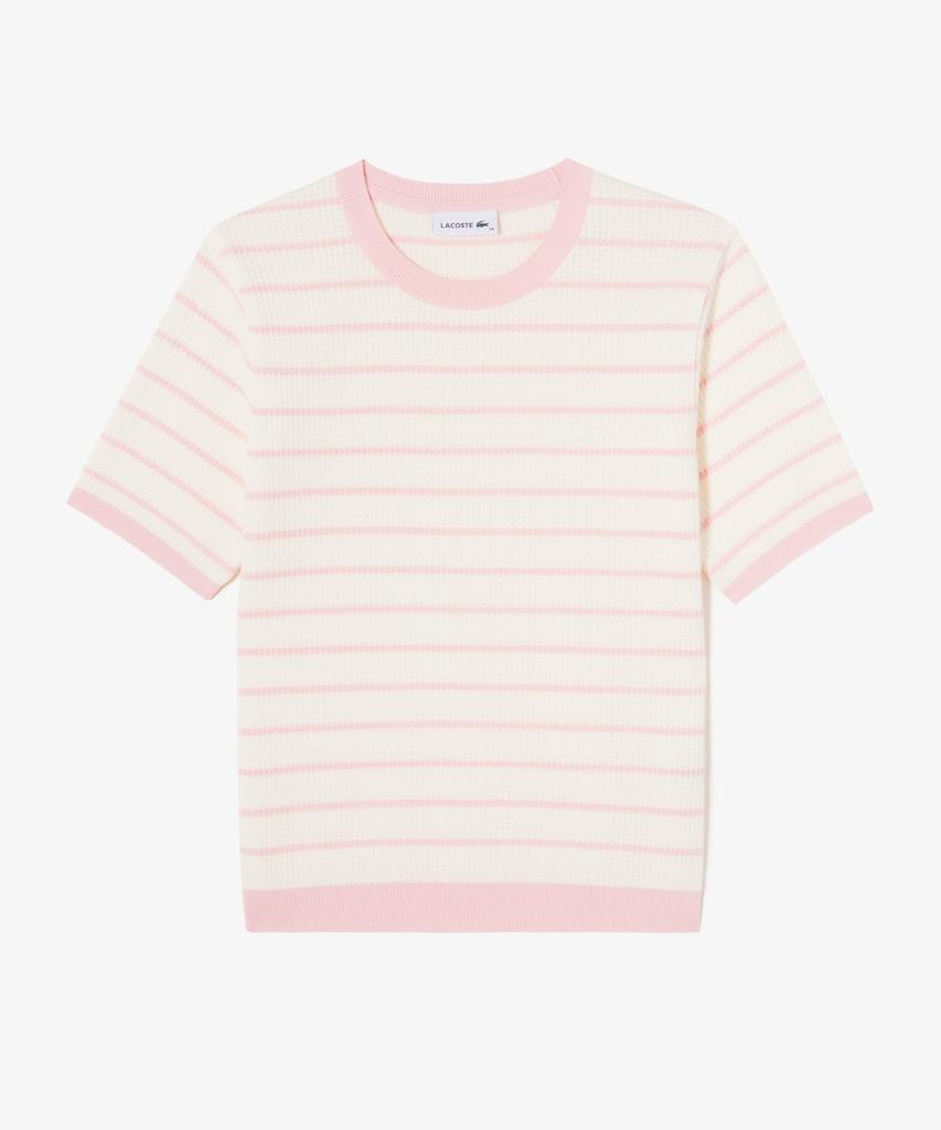 LACOSTE Women'S Scallop Crew Neck Short Sleeve Sweater Af900E-56G Ady