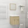 VidaXL Bathroom Furniture Set, 2 Pcs, Sonoma Oak Particleboard
