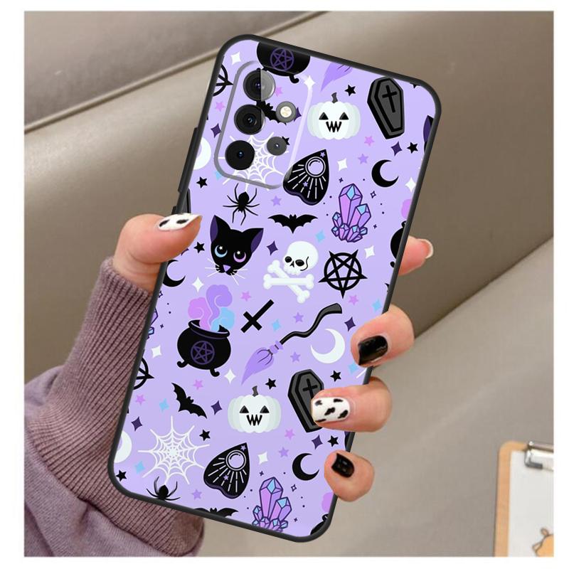 Чехол-Кот-Ведьмы-Луна Для Samsung Galaxy A34 A54 A14 A06 A16 A26 A36 A56 A12 A32 A52 A13 A33 A53 A15 A35 A55