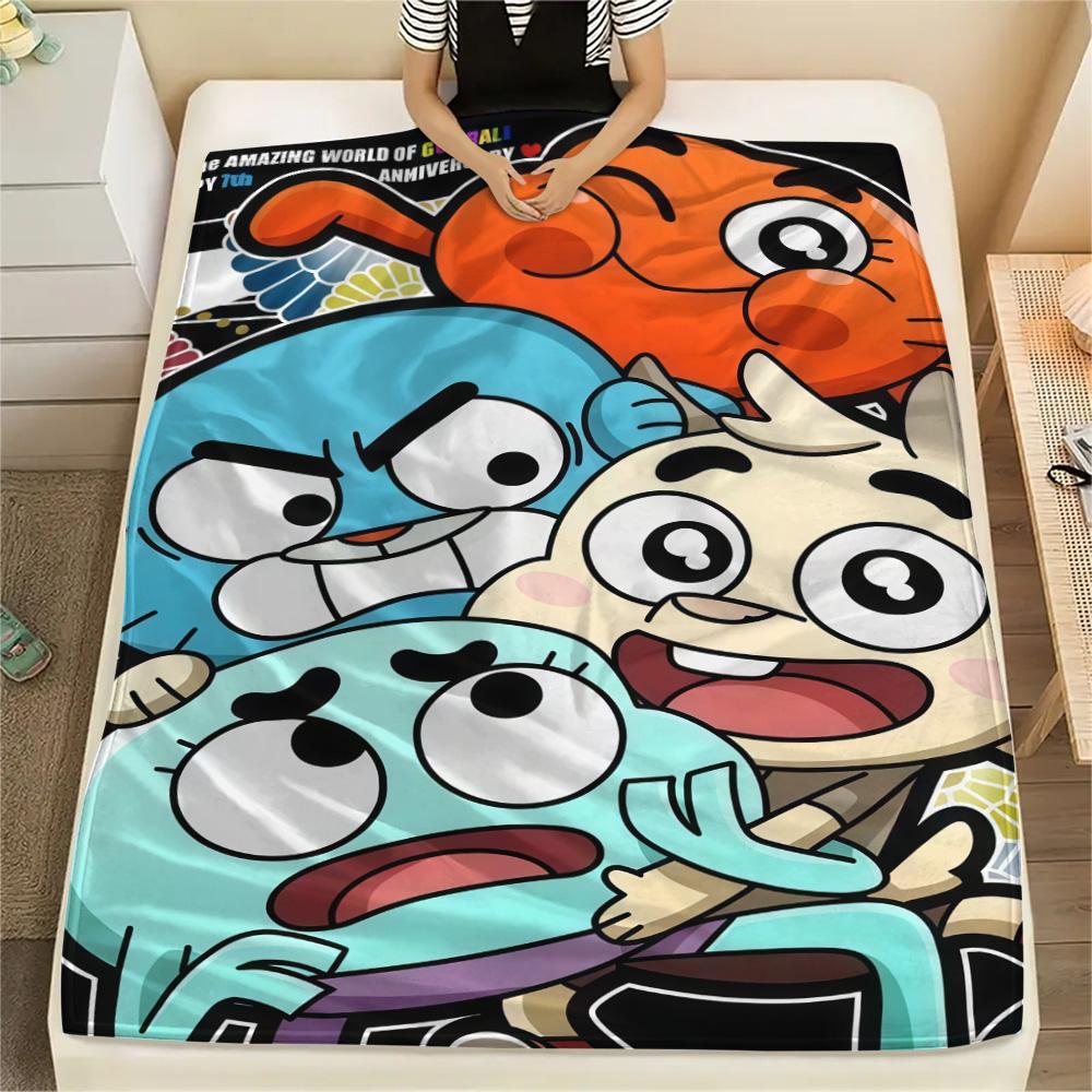 Gumball Print FlAannel Blanket, High quality Comfortable for All Seasons, Home Decor, Warmth and Comfort