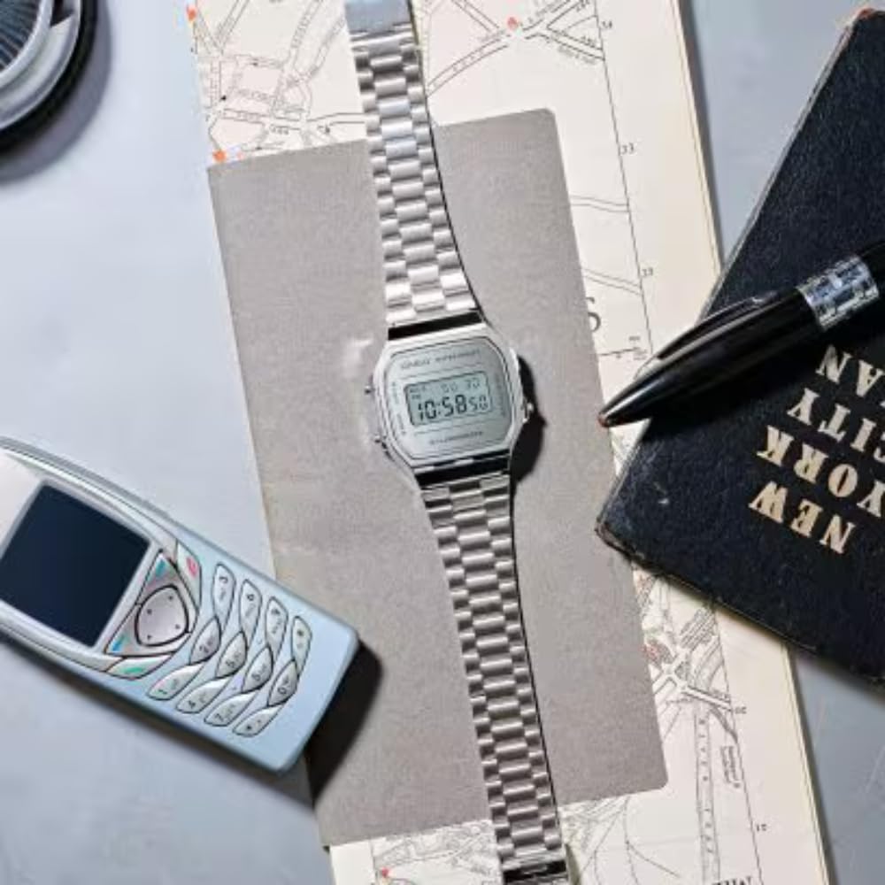 Часы Casio Unisex, серебристые, A168WEM-7VT