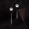 Серьги из серебра S925 с милым отпечатком лапы питомца, подходят для повседневного ношения или в качестве небольшого подарка на праздники.