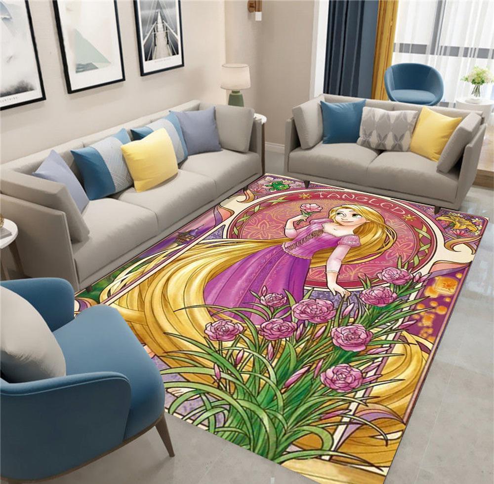Ковер с рисунком принцесс Диснея, ковер для гостиной, спальни, дивана, придверный коврик для декора, детский игровой нескользящий коврик для пола