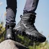 Men High-top Boots Outdoor Anti-slip Lace-up Combat Boots Men Comfortable Breathable Wear-resistant Thick-soled Hiking Shoes Men