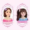 Girls Hair Styling Doll Head Model Pretend Play Makeup Toy with Comb & Accessories Creative Hairdresser Training Tool for Makeup Hairstyle Practice